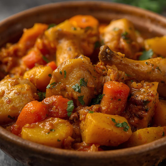 Poulet massala aux légumes racines